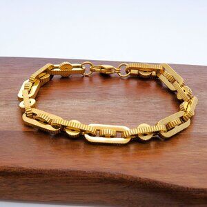 8" Womens 14K Gold Chain Link Style Bracelet New 14 K Silver Streetwear Jewelry